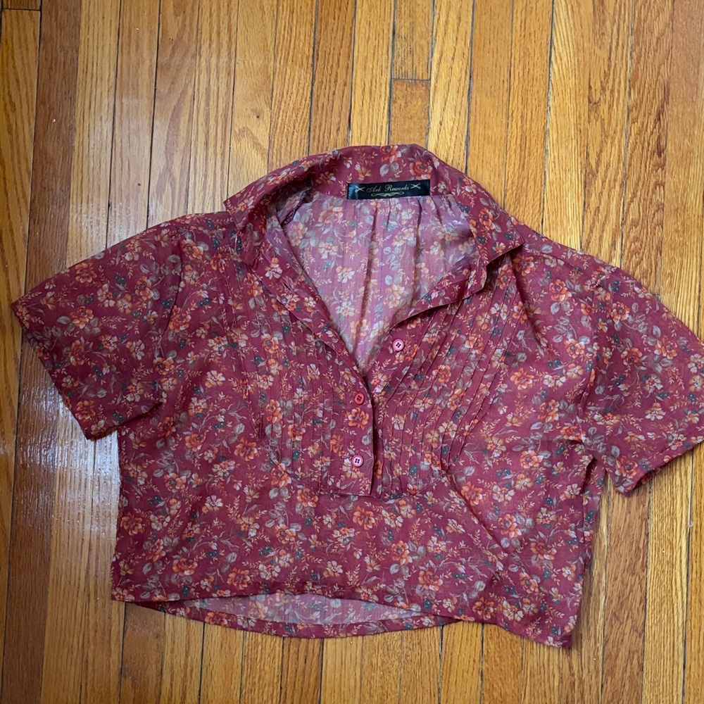 Reworked Floral Crop Top